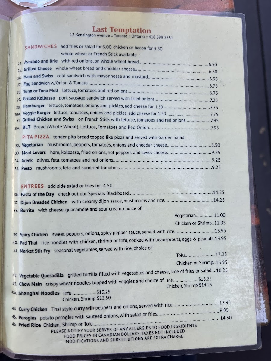 Last Temptation Menu - Image 3